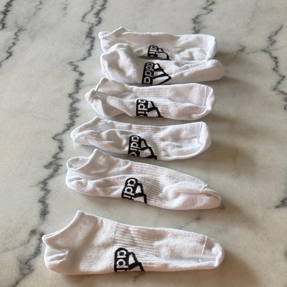 adidas Men's White Low-Cut Socks- 3 pairs, never worn!